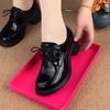 Women's Shoes Mid-heel  Black Soft Leather Deep Mouth Casual Patent Leather Thick Heel Lace-up Loafers