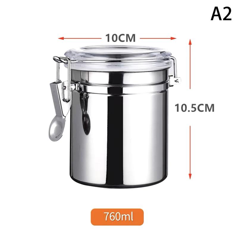 Stainless Steel Airtight Canister,Clamp Lid Food Storage Jars for Kitchen,Coffee/Tea/Sugar/Snack Containers with Seal Lids
