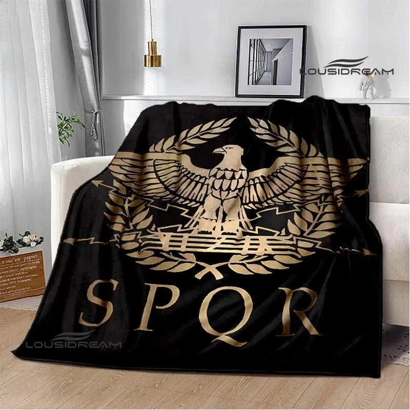 Mantas con el logotipo impreso de Roman SPQR, manta cálida para niños, manta suave y cómoda, mantas de viaje para el hogar, regalo de cumpleaños