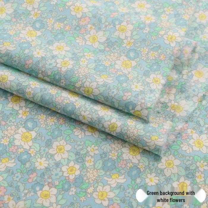Pure Cotton Floral Poplin Fabric for Girls' Summer Dresses – Fresh Pastoral Print