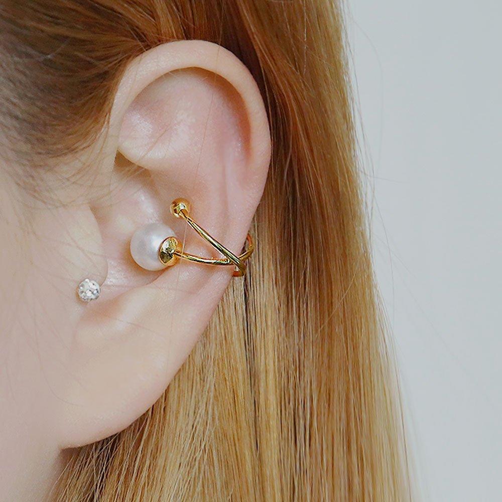 1+1 Pearl Cross Ring Ear Cuff Bracelet [Single Side Sold] Choose 1 of 2
