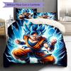 Biancheria da letto con motivo Son Goku, Set piumone Copripiumone Federa Regalo di compleanno per la casa (1 * copripiumino + 2 * federa, senza nucleo)
