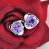 Korean Style Heart Stud Earrings and Ear Cuffs for Women - Imitation Silver Jewelry Gift