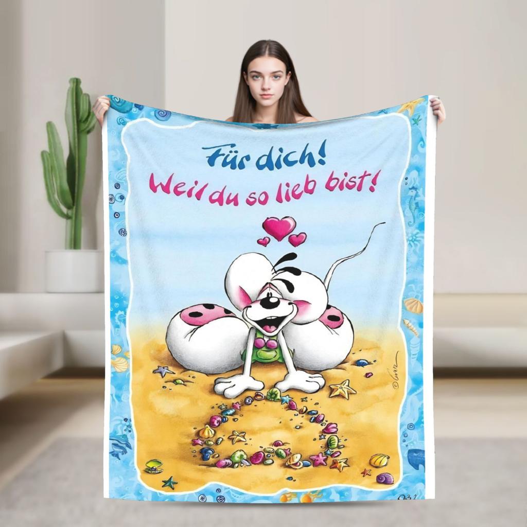 D-Diddles Blankets Flannel Diddl Catoon Soft Throw Blankets for Bedding Couch Bedroom Quilt