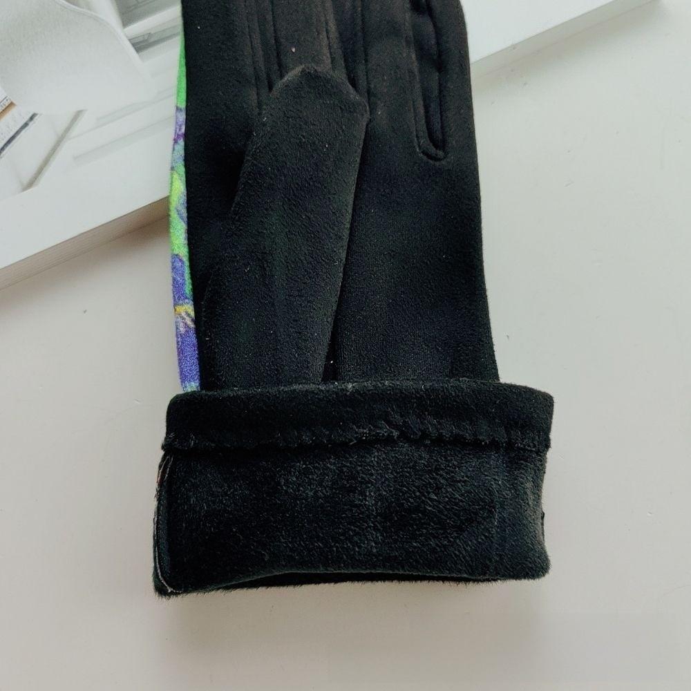 Oil Painting Print Touch Screen Gloves Thick Fleece Lining Art Printed Gloves Retro Opera