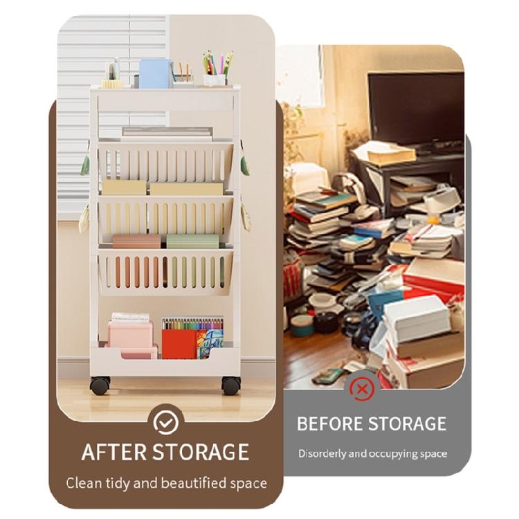 5 Tiers/2 Tiers Mobile Storage Trolley with Wheels Convenient Utility Cart for Kitchen Bathroom Living Room Decoration