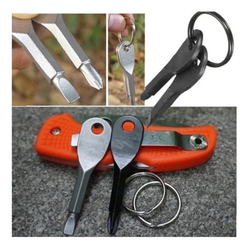 Metal Keys Stainless Keychain Pocket Tool Screwdriver Set EDC Outdoor Multifunction