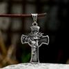Beier Stainless Steel Men's Christian Christ Jesus Bible Jesus Exorcist Cross Pendant Chain Necklace Jewelry LLLHP199P