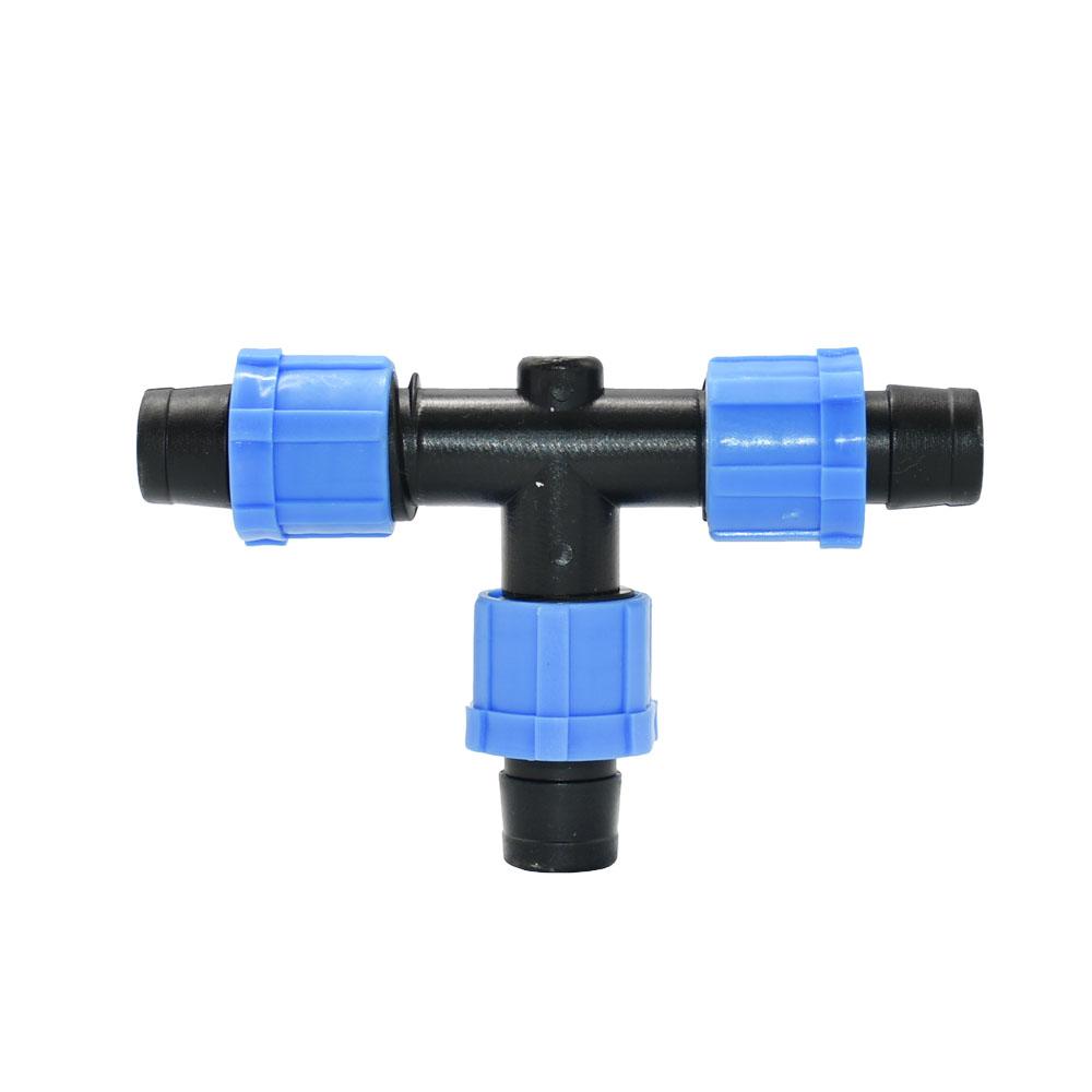 16mm 5/8'' Nastro per Irrigazione a Goccia Valvola di Intercettazione Gomito Raccordo a T Tappo Terminale Connettore a Blocco Filettato Tubo per Irrigazione da Giardino Giunti per Tubo Flessibile