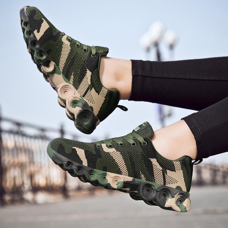 Zapatos casuales de verano, zapatos de malla de camuflaje para hombres, zapatillas transpirables de alta calidad para hombres, zapatos antideslizantes con amortiguación para exteriores para hombres