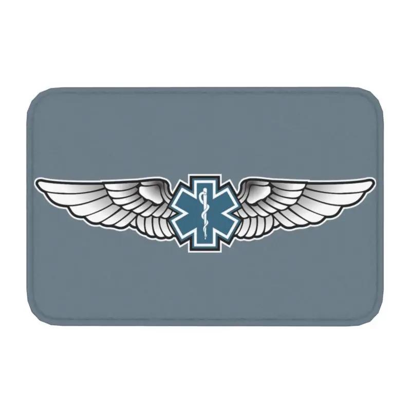 Emt Star Of Life Front Door Mat Anti-Slip Outdoor Absorbent Paramedic Medic Ambulance Doormat Kitchen Balcony Rug Carpet