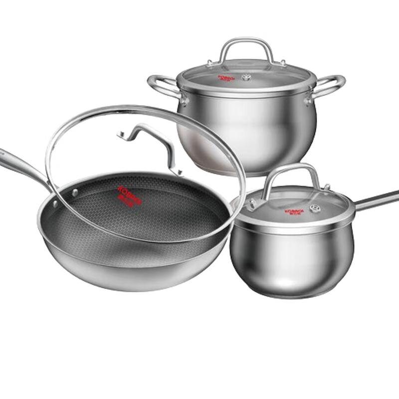 

Kangbach 3-Piece 304 Stainless Steel Non-Stick Cookware Set