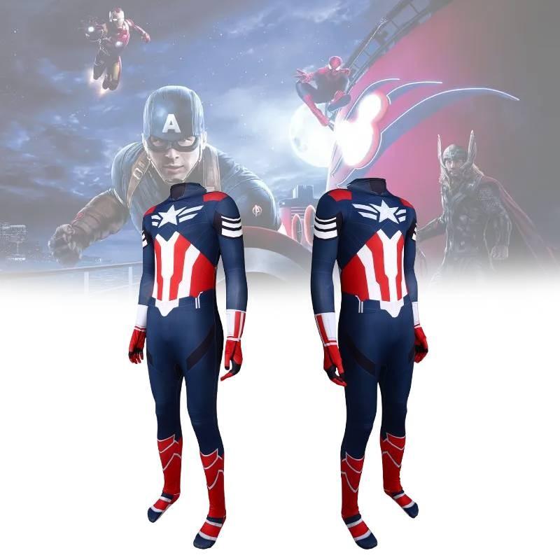 America Cosplay Captain Costume Jumpsuit Animation Characters Party Halloween