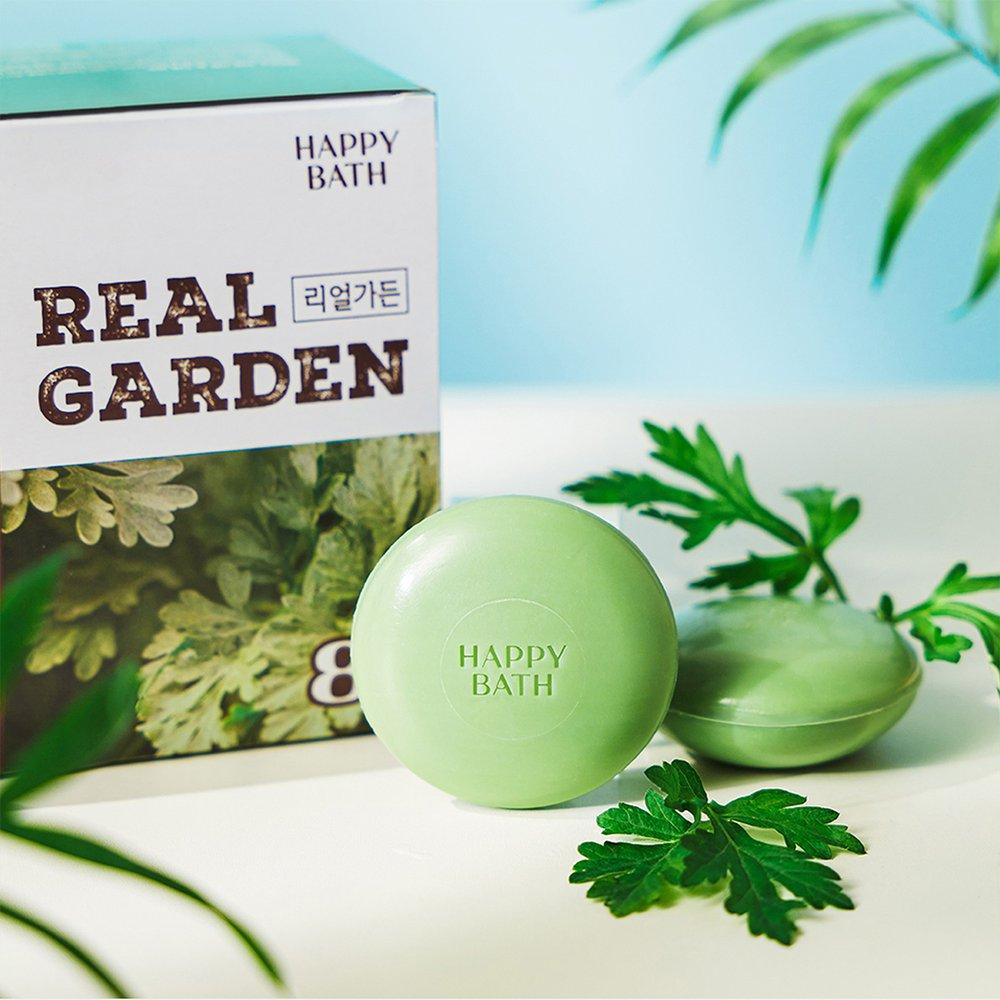 HAPPY BATH Real Garden Mugwort Soothing Soap 8-piece Set