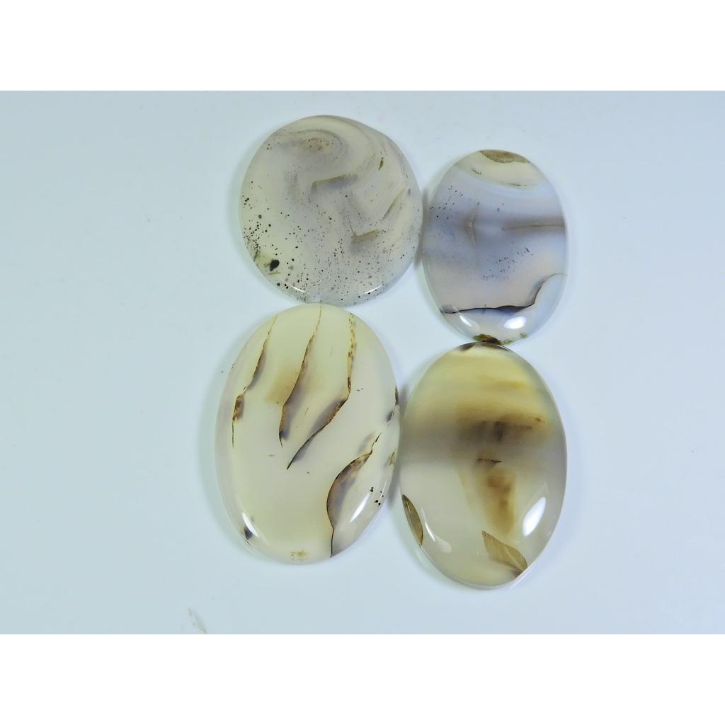 207Cts. Natural Botswana Agate Oval Cabochon Loose Gemstone 4 Pcs Lot A-666