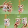 Cute Bear Plush Toy With Strawberry Decoration For Bag Accessories And Collectible Gift