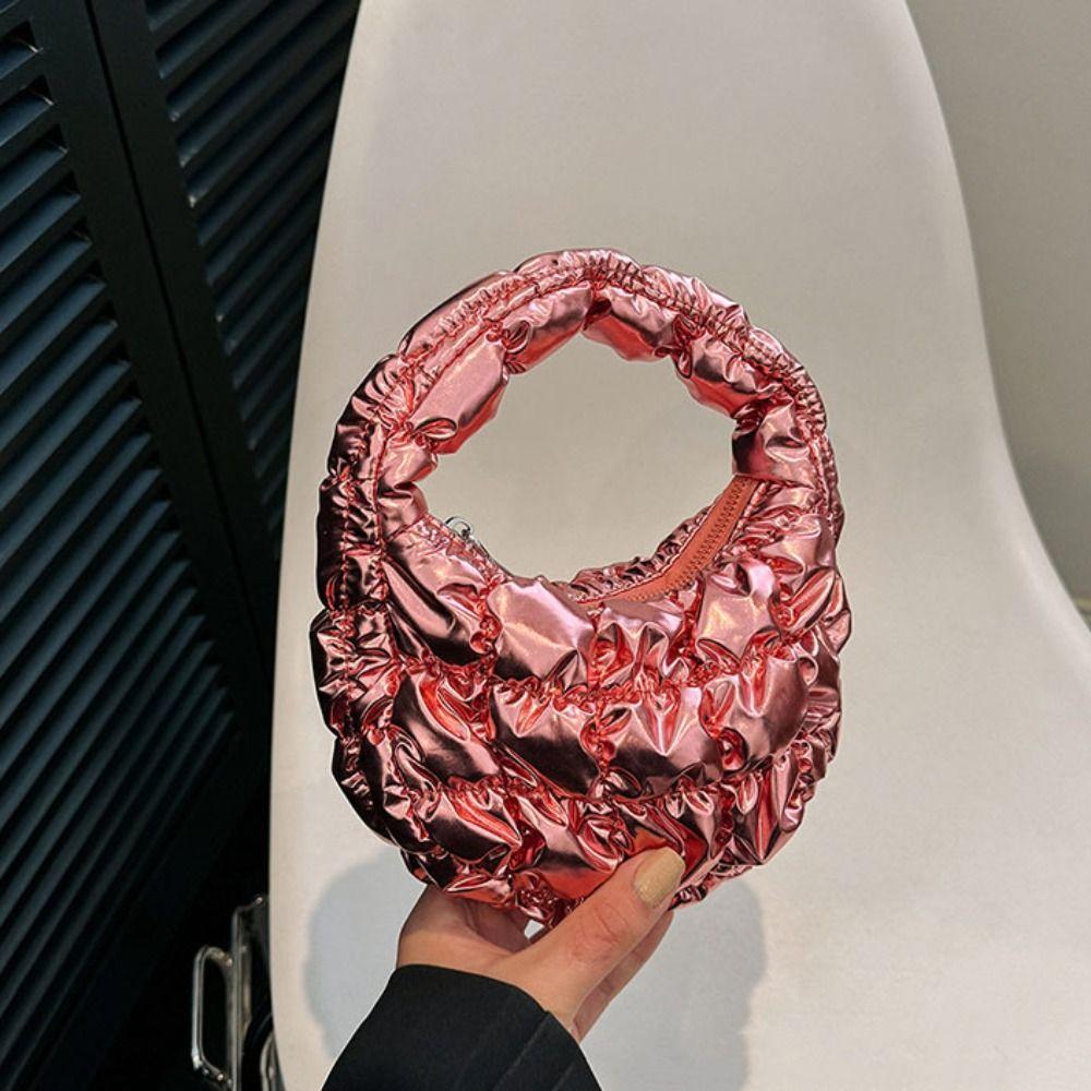 Mini Cloud Bubble Handbag Nylon Underarm Bag Sweet Pleated Cloud Bag  Office Worker