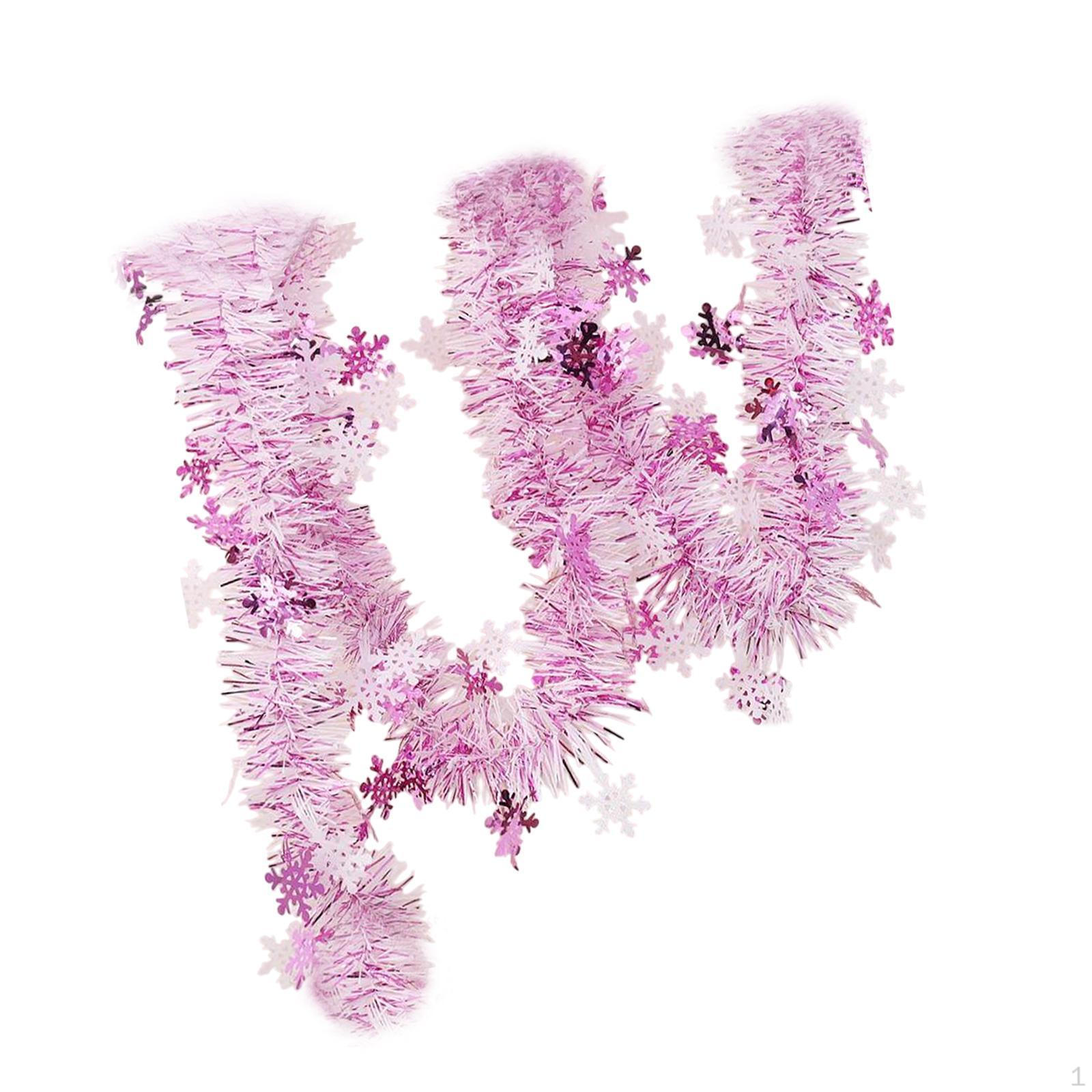 

5,9-футовая рождественская гирлянда для праздничного украшения, подходит для использования в помещении и на открытом воздухе розовый