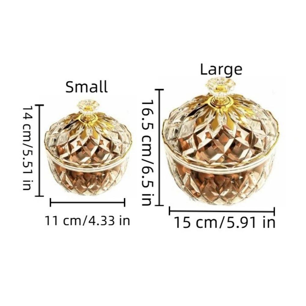 Elegantní průhledná dóza na bonbóny, prachotěsný pohárek na bonbóny, křišťálová dóza na svačiny, úložný prostor na svačiny