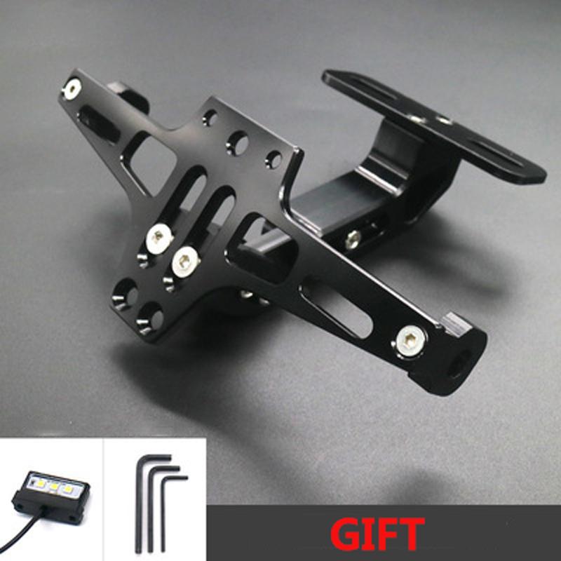Turn Signal Light Bracket Motorcycle Accessories with LED Light Motorcycle License Number Plate Holder Frame CNC Aluminum