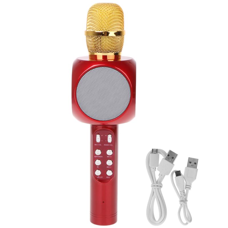 

Светодиодный беспроводной Bluetooth-микрофон Музыка Аудио Телефон Динамик Для Мини Домашнего КТВ красный