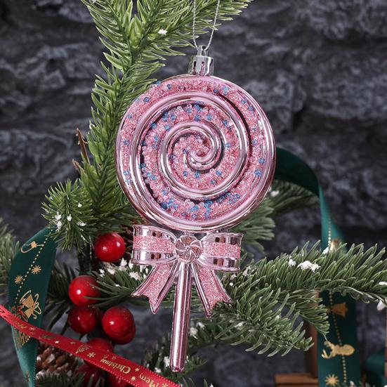 Cartoon 3D Christmas Ornaments Plastic Hanging Decor with Snowman Reindeer Lollipop Designs Festive Tree Decoration for Holiday Displays