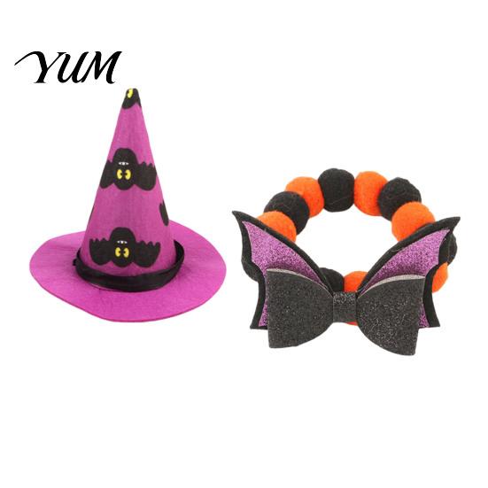 Creative Pet Holiday Attire Halloween Cat Costume, Bat Wings, Funny Witch Hat, Felt Apparel for Parties Festive Cats Small Dogs, Parties, Cosplay