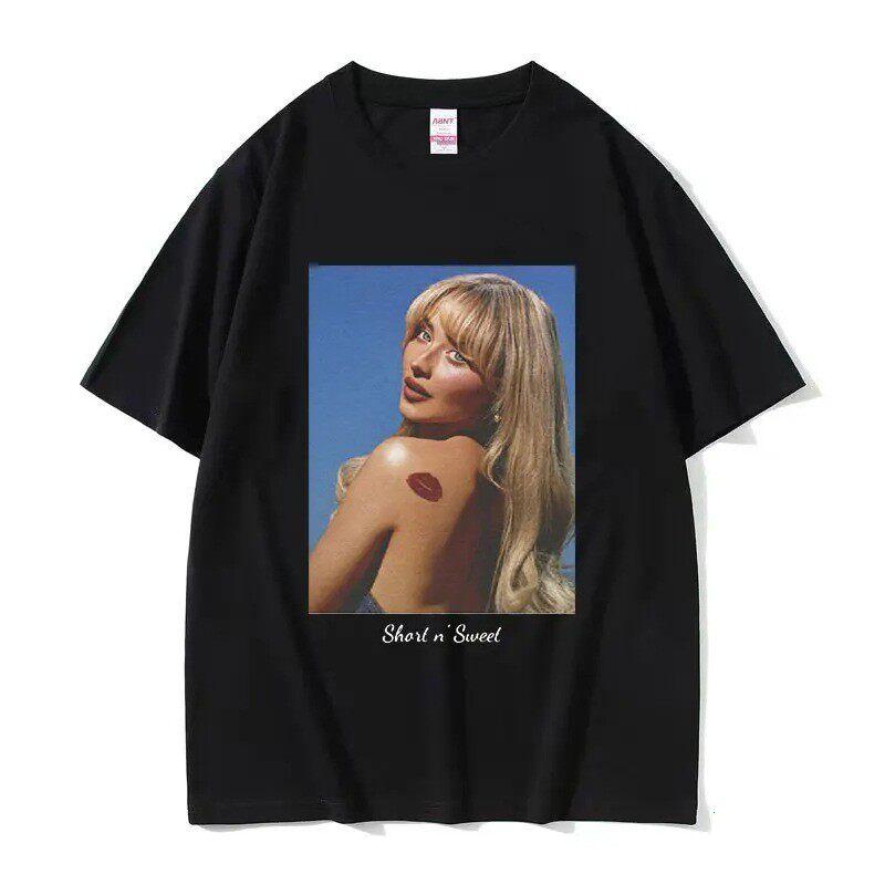 

2026 Sabrina Carpenter Printed Pattern Tshirt for Women s Casual Fashion Short Sleeved T-shirt Harajuku Clothing T-shirt Tops... S разноцветный