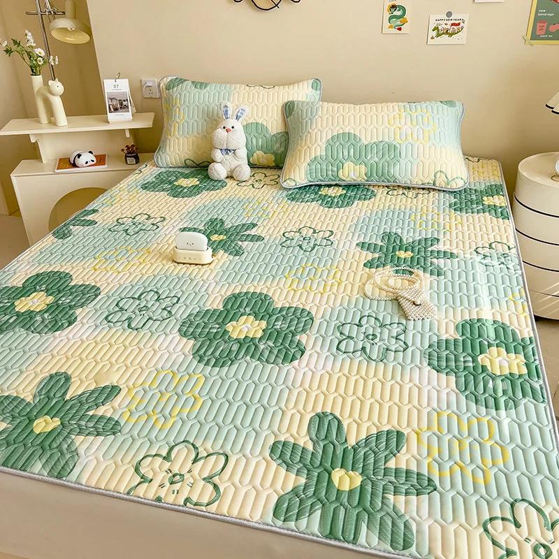 Summer Thailand Thickened Latex Cool Mat Three Piece Set, Washable, Fresh Ice Silk Air Conditioning Soft Mat Gift Wholesale