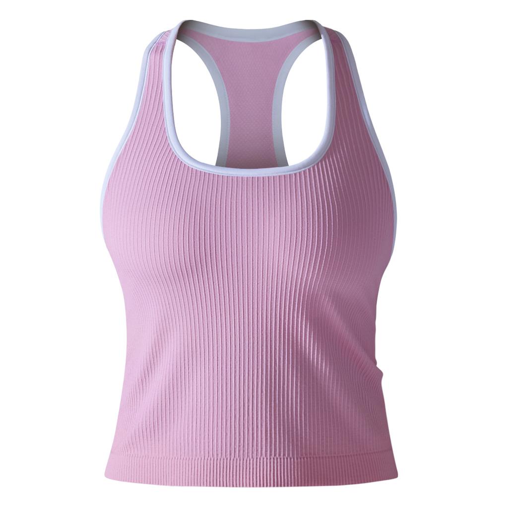 New Thread Knitted Yoga Sleeveless U-Neck Vest, Quick Drying Breathable Tight Fitting Top, Running, Fitness, Beautiful Back For Women