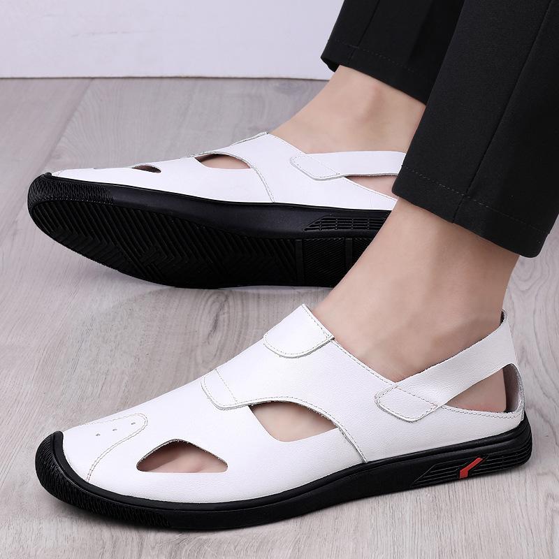 Men's Summer Breathable Cowhide Slip-On Shoes
