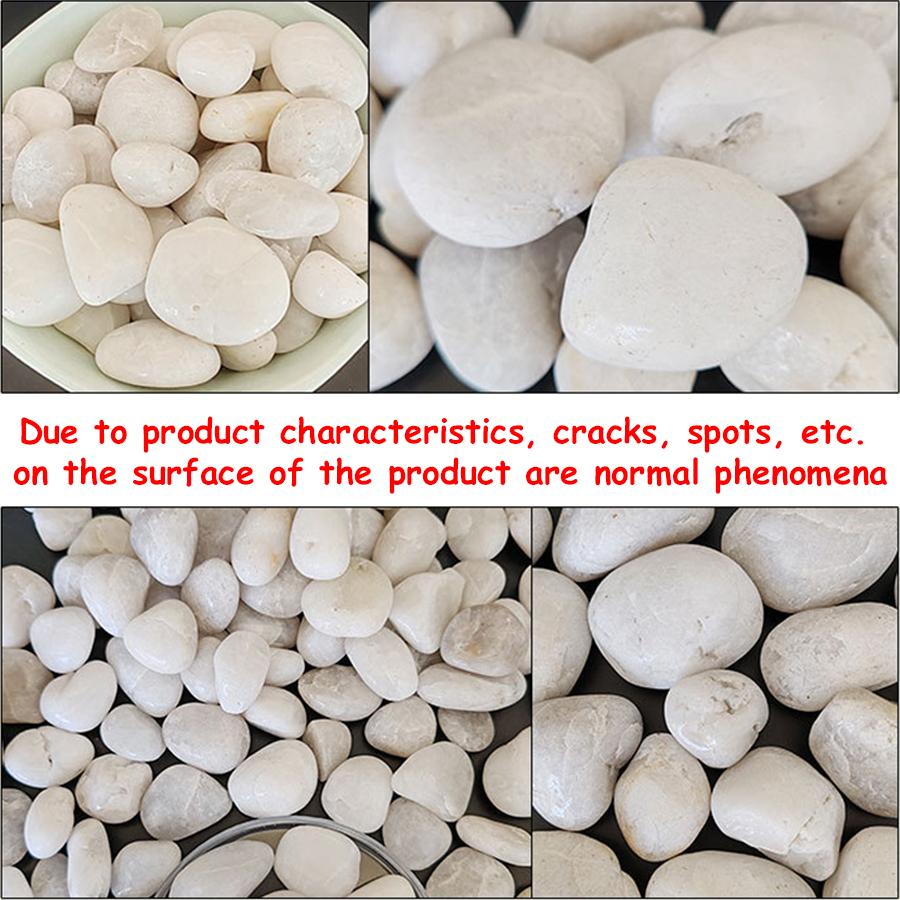 300-800g White High Polished Natural Pebbles 2-3cm Courtyard Landscape Decoration Rocks Peddles Horticultural Decorative Stones