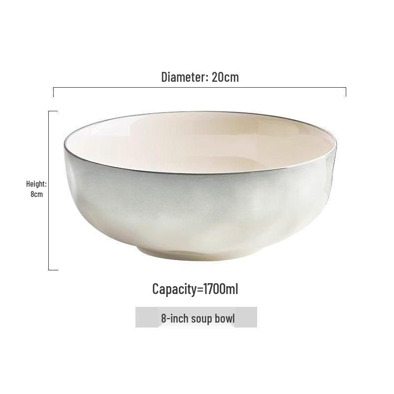 Luxuriöse Keramik Suppen- & Nudelschüssel - Dickes, hochwertiges Design mit Unterglasurfarbe