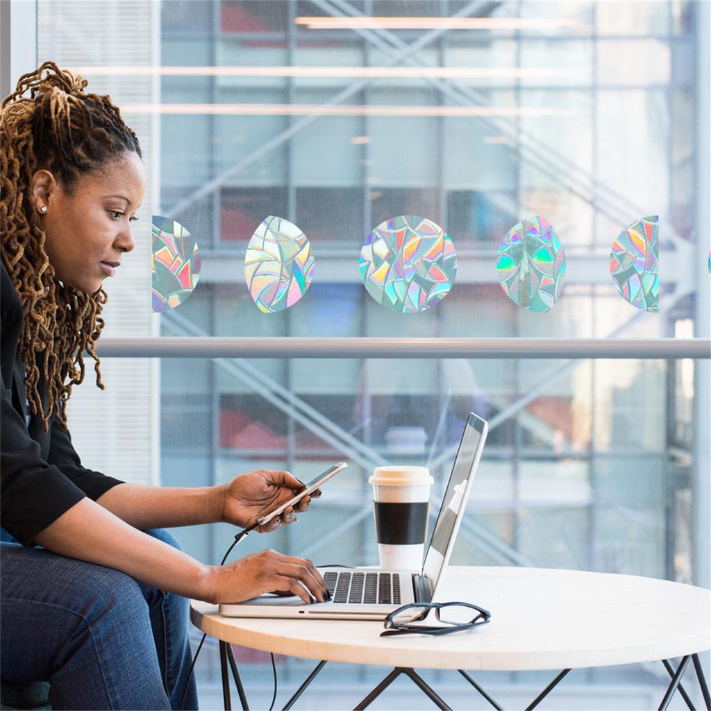 Regnbåge Elektrostatisk Glasdekal Självhäftande Fönsterfilm Avtagbar Glasfönsterdekal