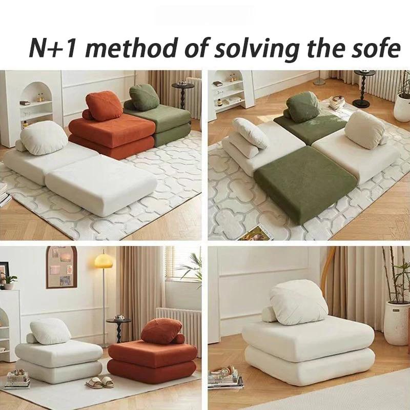 For Stoff-Wohnzimmersofa, Modernes Klappsofa, Bequemer Tatami-Stuhl Für 1 Person, Zum Zerlegen Und Waschen Von Wohnzimmermöbeln