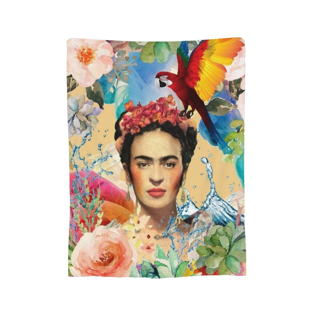 F-Frida K-Kahlo Art Knitted Blanket Paintings Fuzzy Throw Blanket Summer Air Conditioning Printed Soft Warm Bedspreads,