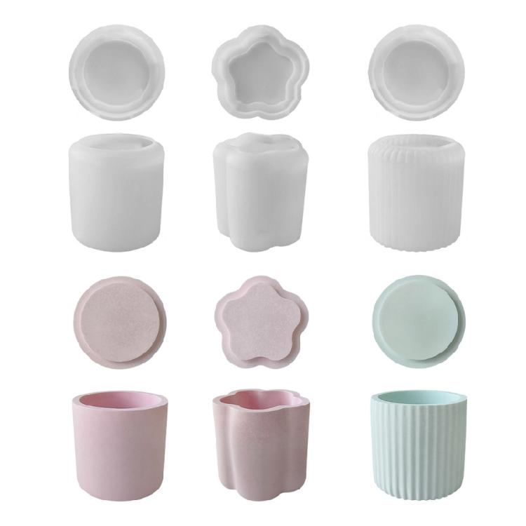 

Silicone Mold Epoxy Resin Mould Jewelry Box Molds DIY Candle Cup Molds with Lid 1