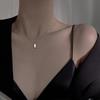 Necklace Female High-end Niche Design Feeling Light Luxury Gold Brick Temperament Collarbone Chain Neck Chain with A Variety of Personality