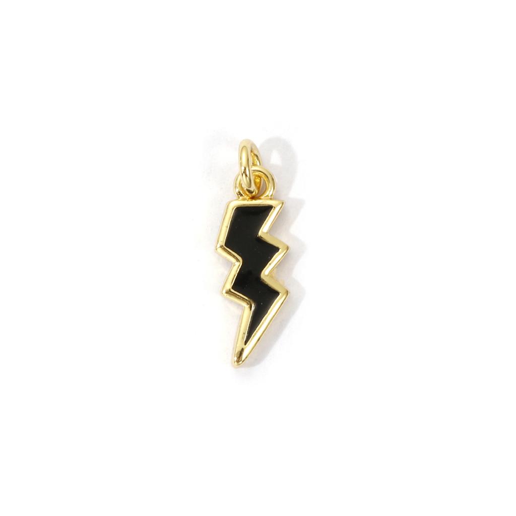 2 PCs Brass Charms 18K Gold Plated Colorful Enamel Cloud Meteor Lightning Weather Pendant For DIY Necklace Jewelry Making