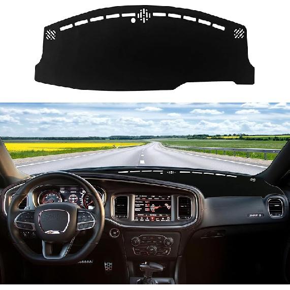 Fit for Dodge Charger 2011-2023 Accessories (Without HUD) Dash Cover Custom Dashboard Cover Mat Non-Slip Pad Sunshield Cover Center Console Protector