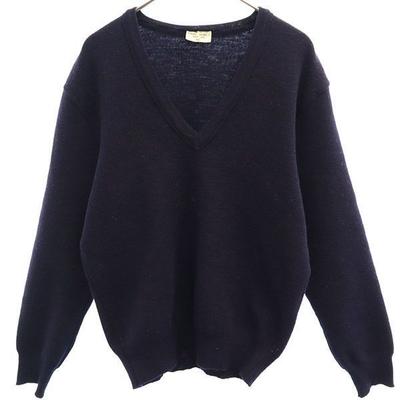 SAINT JAMES Langarm V-Ausschnitt Pullover Marineblau Strick Damen Gebraucht
