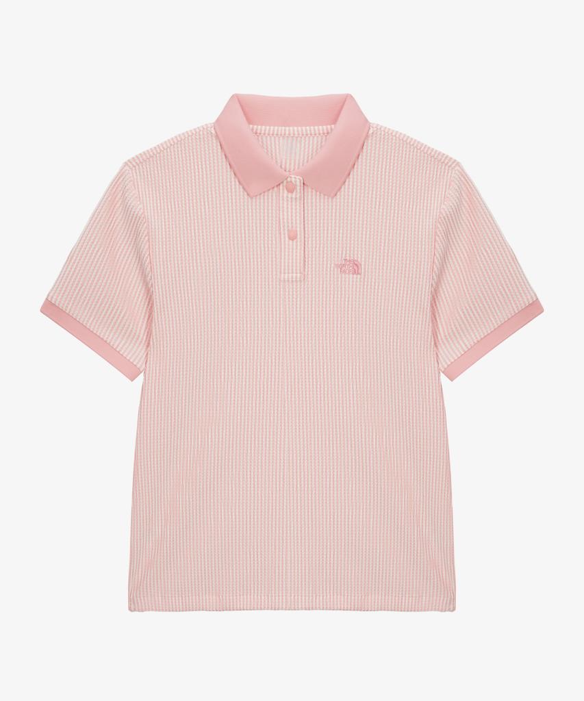 Noseupeiseu Nt7Ps43D Women'S Waffle Short Sleeve Polo Light Pink