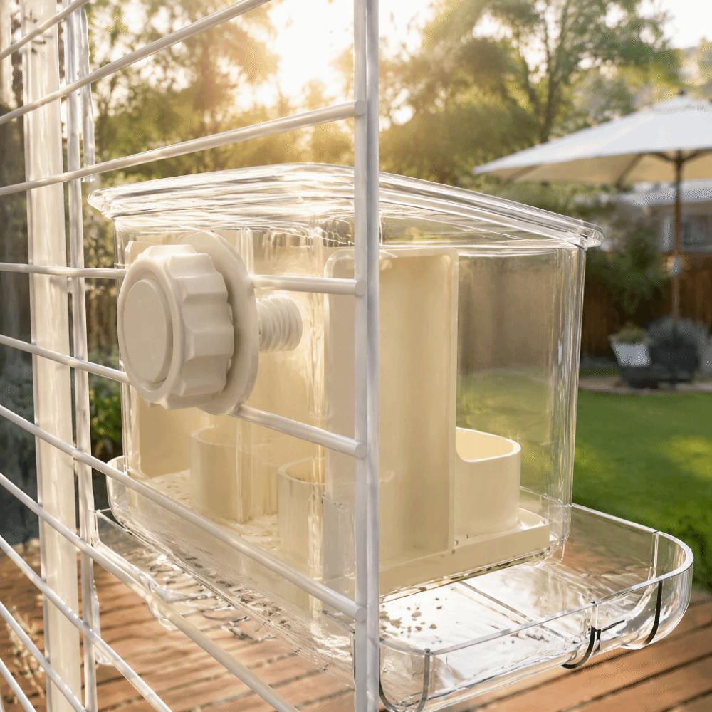 Splash-Proof Small Pet Hanging Cage Large Capacity Bird Bath Hanging Cage Feeder Parrot