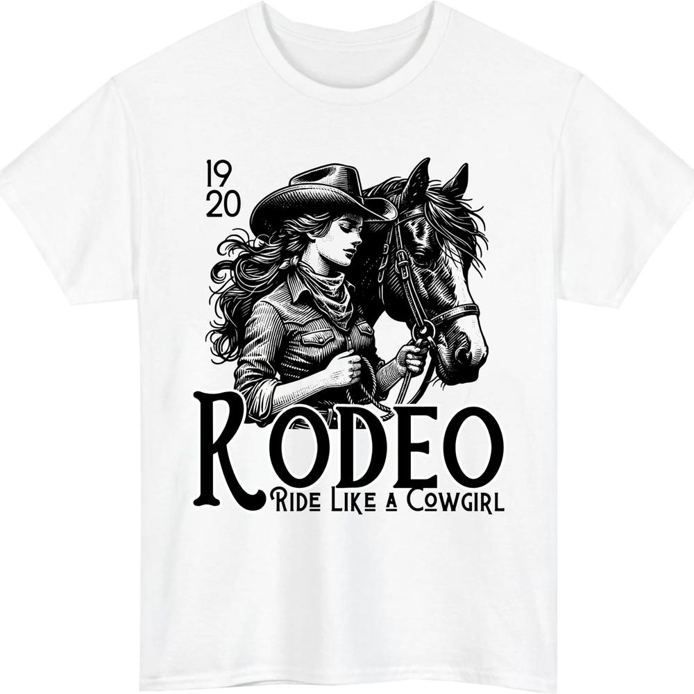 Rodeo Ride Like A Cowgirl TShirt Vintage Grunge Rodeo Graphic Tee