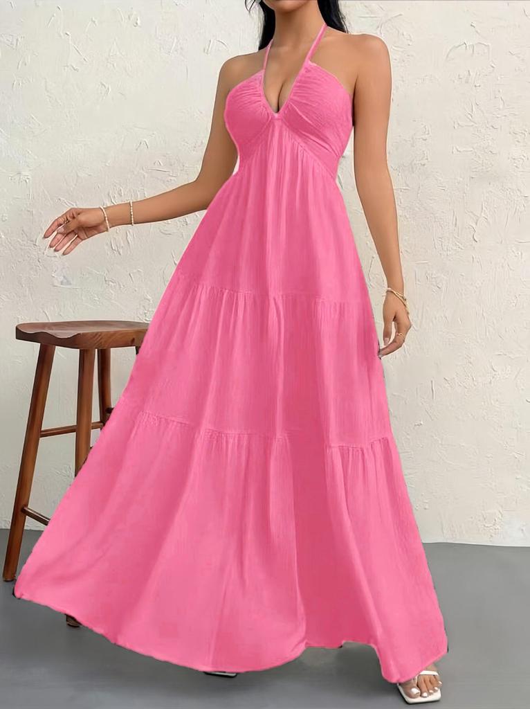 Abito da Sposa e Festa Bohemien Profondo Scollo a V Sulla Spalla con Cintura per Donna
