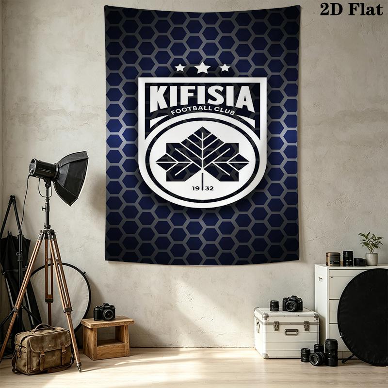Kifisia FC Wall Tapestry Aesthetic Wall Hanging Printed Fabric Blanket Decorative Tapestries for Bedroom Living Room Home Decor