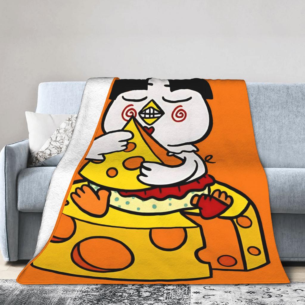 Buldak Ramen Chicken Flannel Blanket Autumn  Super Warm Throw Blanket for Kids Living Room Pattern Bedspread Sofa Bed Cover