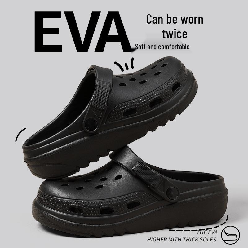 

Жіночі босоніжки із закритим носком 2025: Літній комфорт з товстою підошвою 36-37 чорний