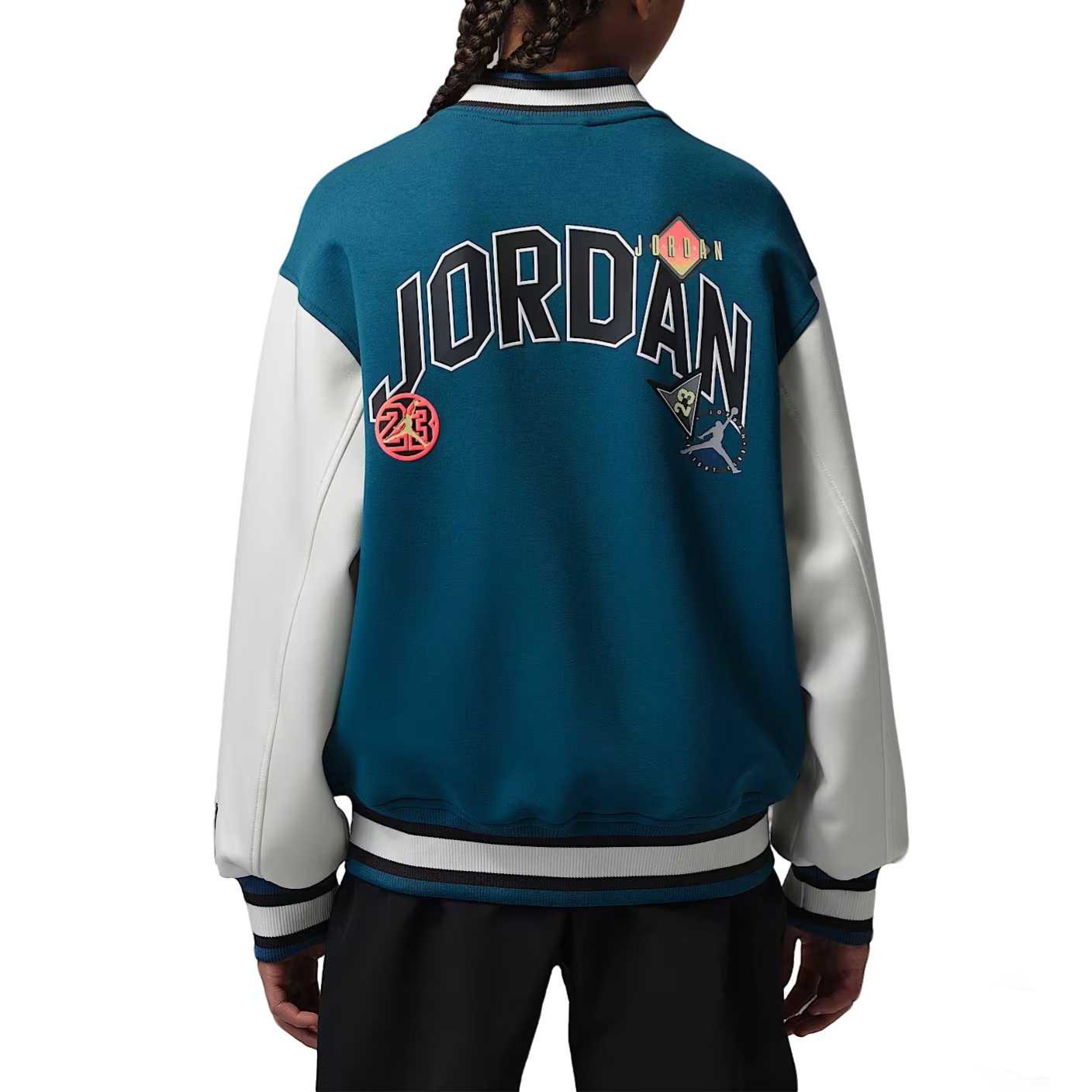 

Jordan Kids Varsity Jacket Teal White IU5292-301 XL