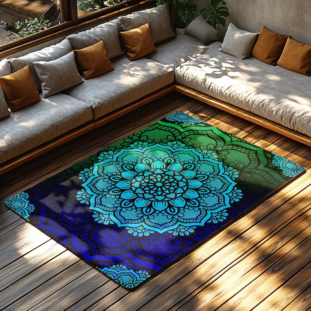 Boho Rug Indoor Outdoor Washable Area Rug Non Slip Carpet Living Room Decor Farmhouse Entryway Mat Modern Patterned Floor Coveri